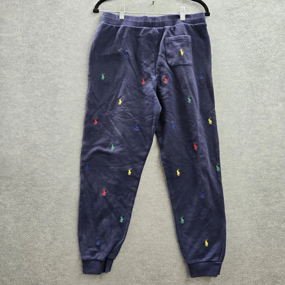 Polo Ralph Lauren Boy Pants XL‎ (18-20) Navy Pony AOP Embroidery Sweatpants